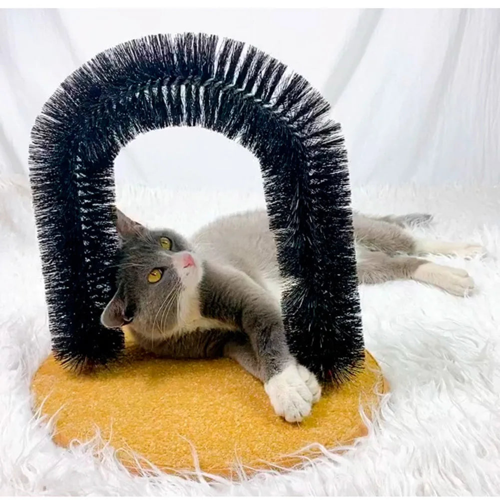 Cat Arch Self Groomer Massager Cat Grooming Brush Interactive Kitten Toys Cat Face Scratcher for Indoor Kitten & Small Dog