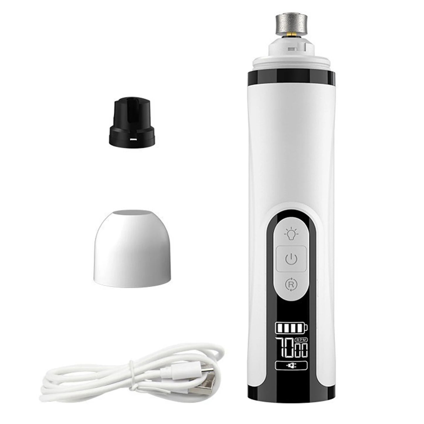 Electric Dog Nail Grinder Rechargeable Dog Nail Trimmer with 2 LED Lights Cat Nail Grinder for Small Medium Large Dogs Cats