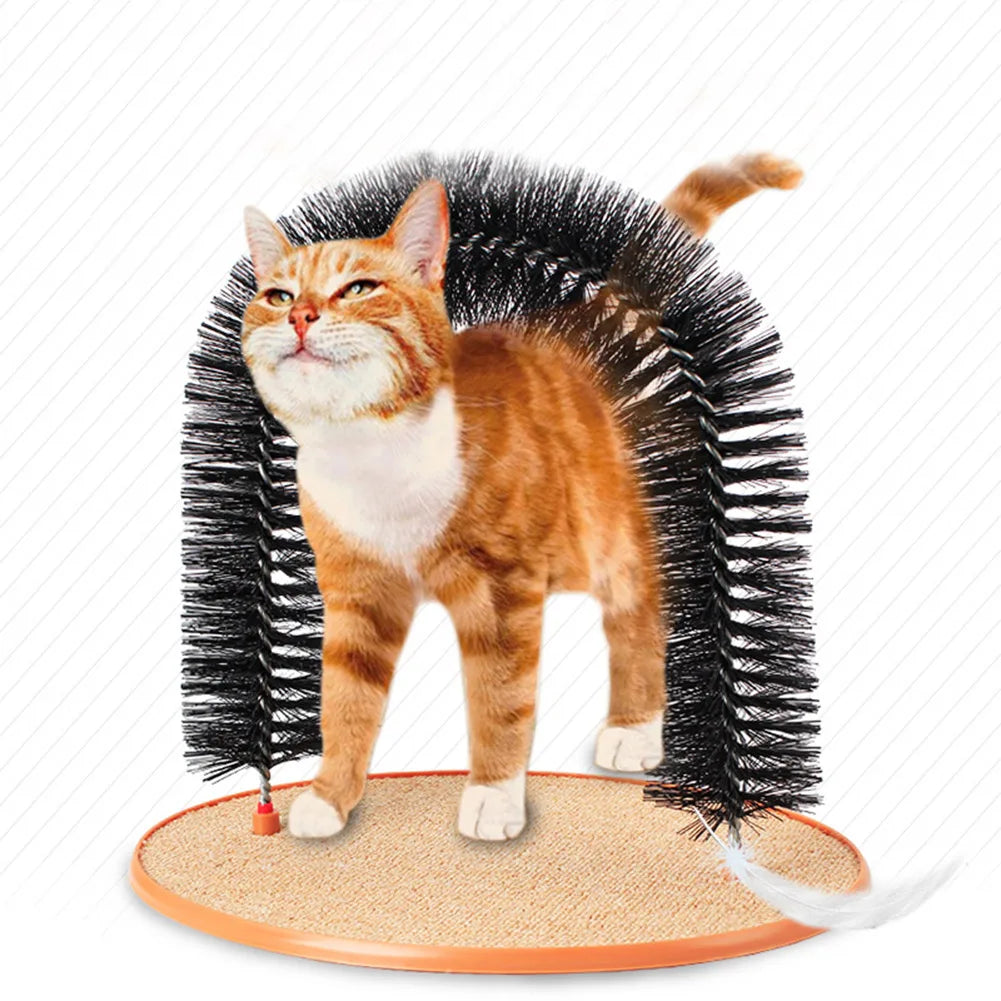 Cat Arch Self Groomer Massager Cat Grooming Brush Interactive Kitten Toys Cat Face Scratcher for Indoor Kitten & Small Dog