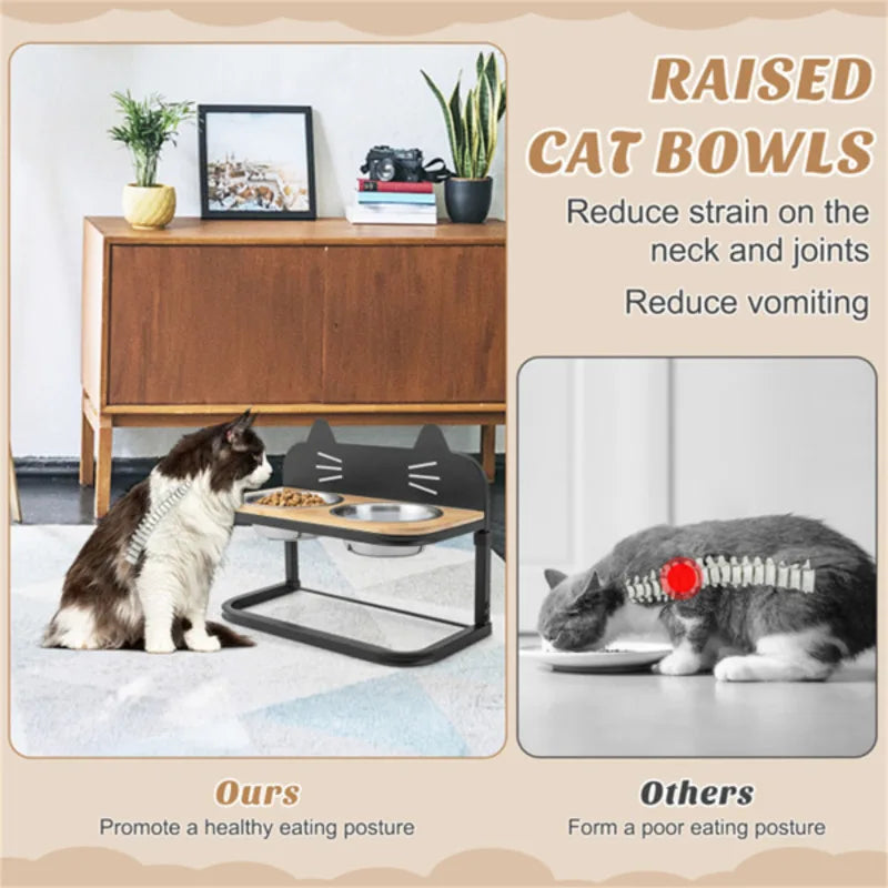 Pet Feeder With 2 Stainless Steel Bowls Adjustable Height For Cats And Small And Medium Dogs Premium Stainless Steel Dog Bowls
