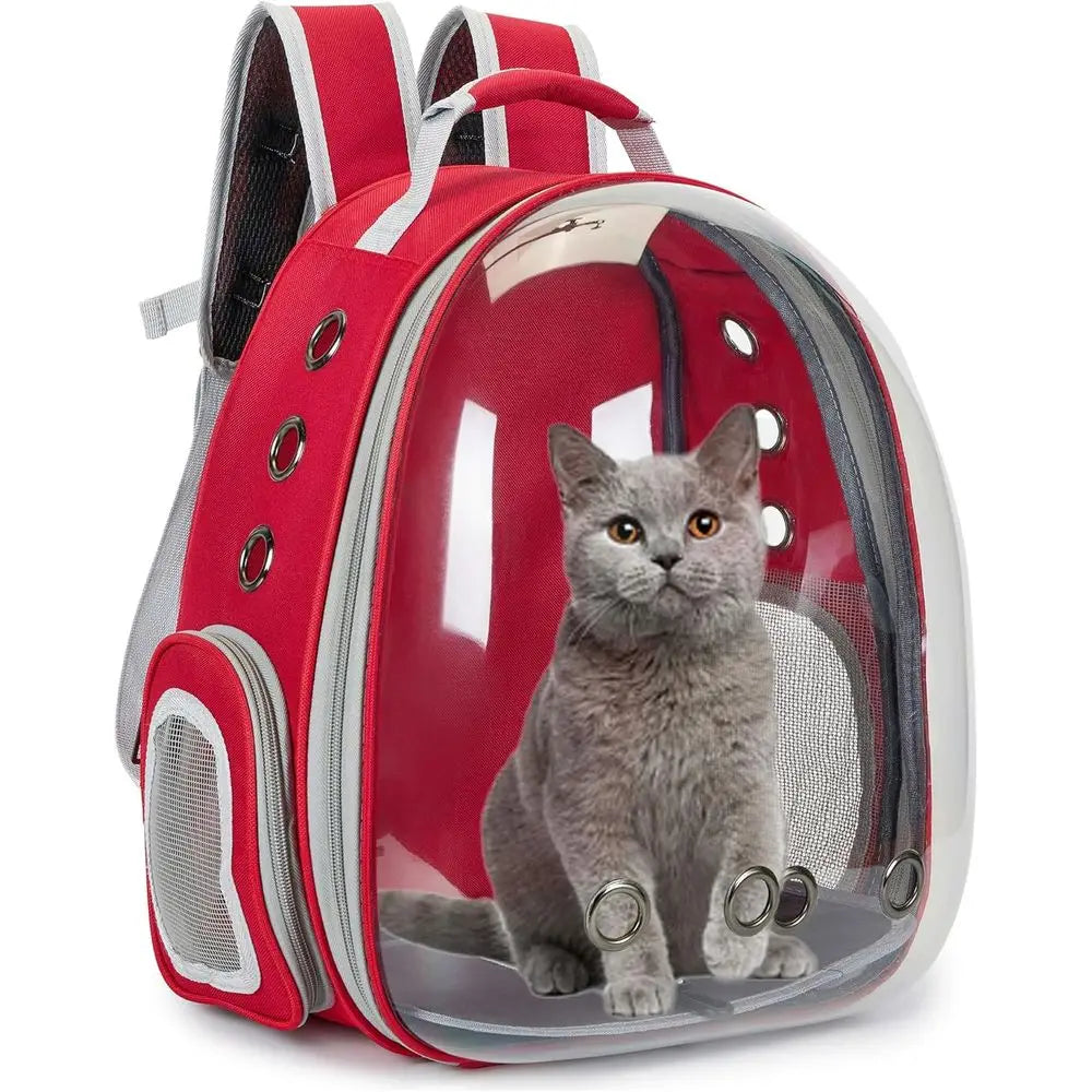 Pet Travel Backpack for Cats and Dogs, Airline Approved, Red
