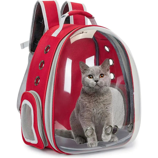 Pet Travel Backpack for Cats and Dogs, Airline Approved, Red