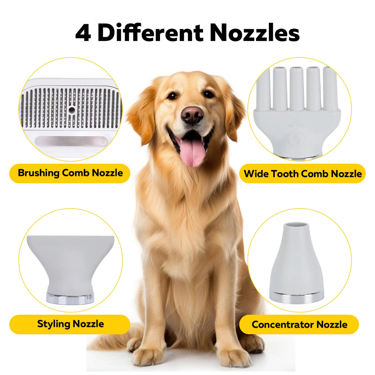 Dog Rooter Portable Pet Hair Dryer Dog Grooming Blower -High Velocity Quiet Light ...