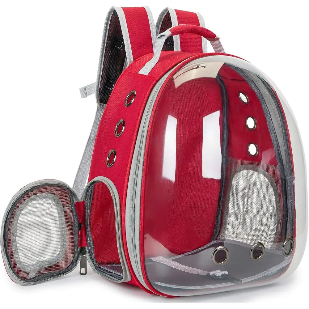 Pet Travel Backpack for Cats and Dogs, Airline Approved, Red