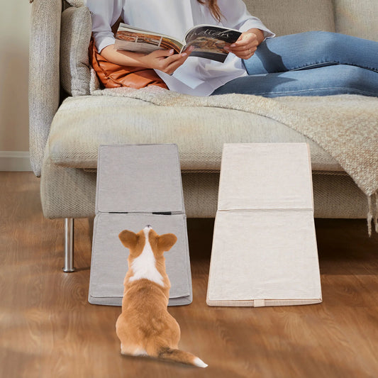 Split Pet Ramp 2 in 1 Lightweight Folding Pet Ramps Stairs Folding Dog Stairs for Bed and Sofa Ideal for Small Dogs and Cats