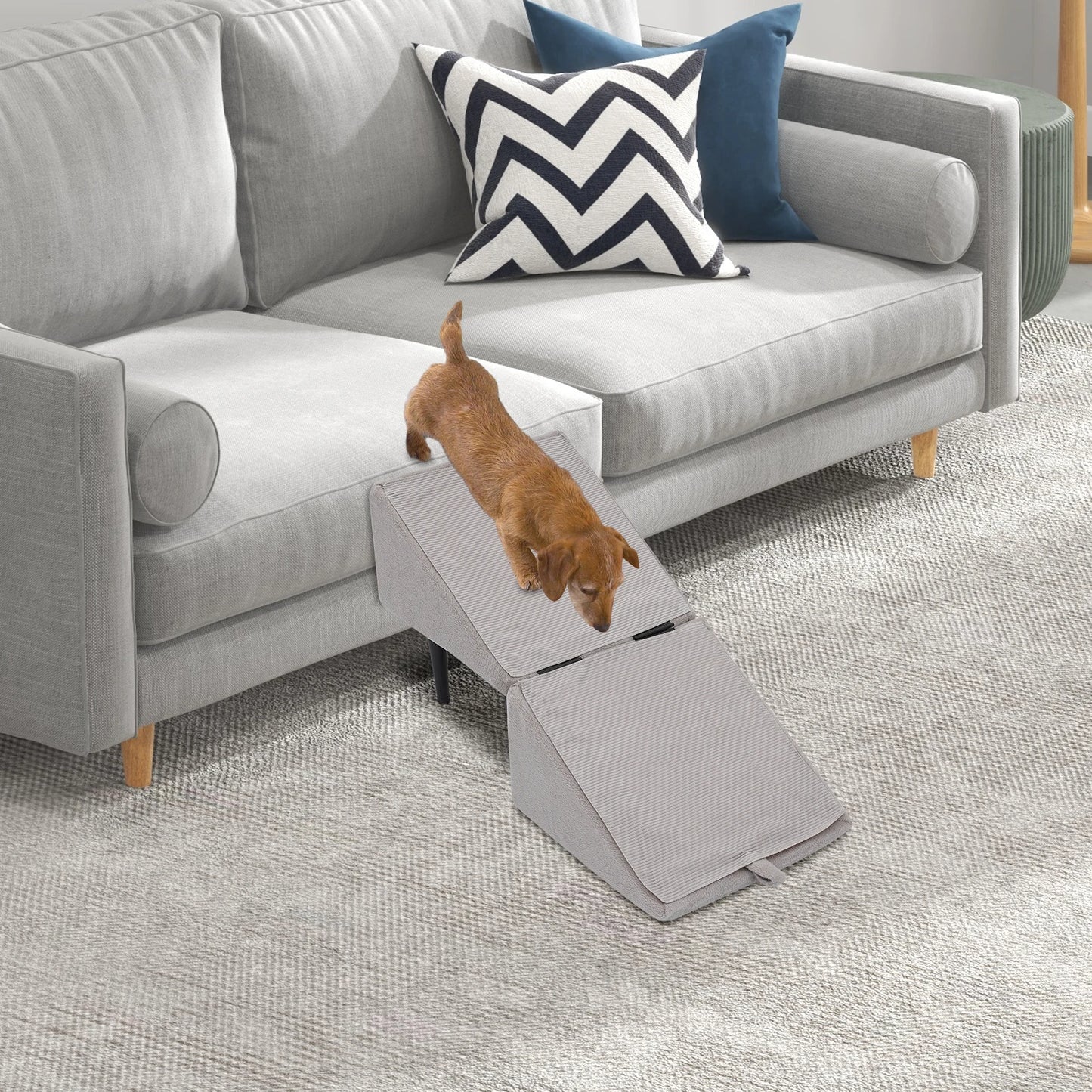 Split Pet Ramp 2 in 1 Lightweight Folding Pet Ramps Stairs Folding Dog Stairs for Bed and Sofa Ideal for Small Dogs and Cats