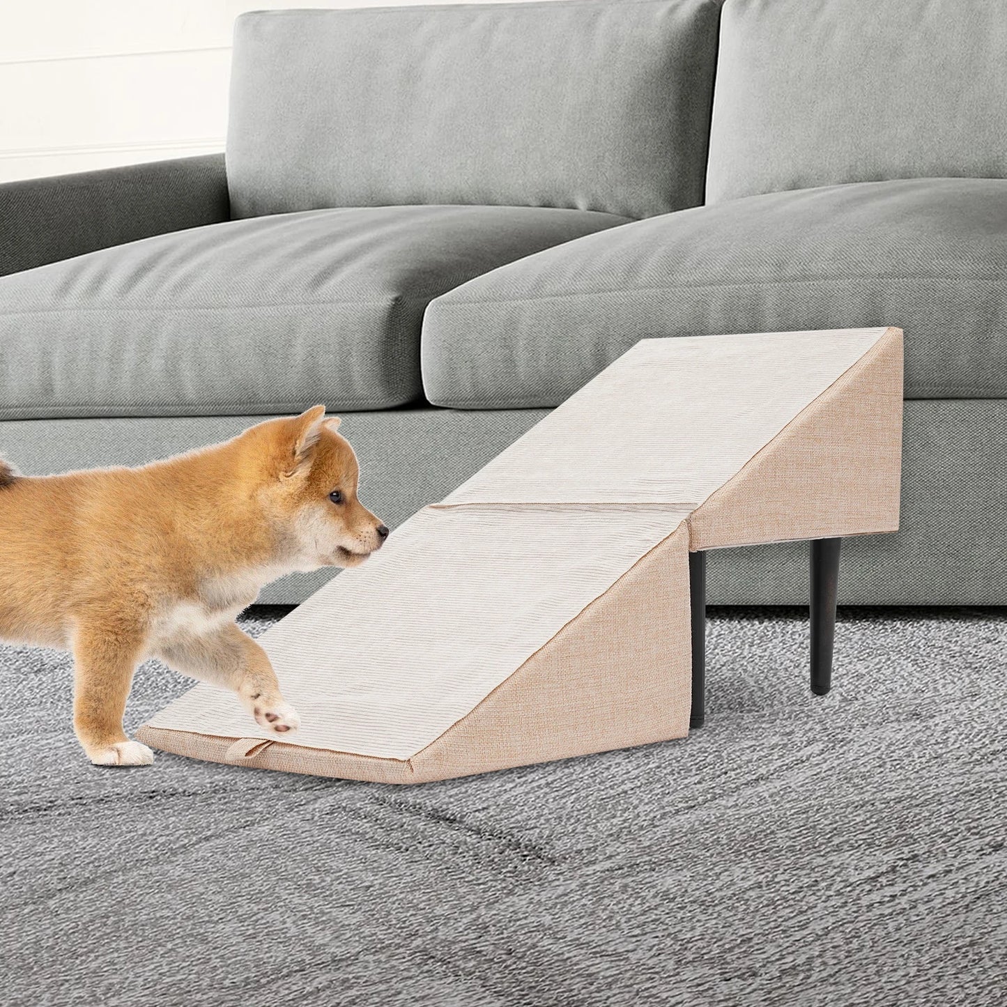 Split Pet Ramp 2 in 1 Lightweight Folding Pet Ramps Stairs Folding Dog Stairs for Bed and Sofa Ideal for Small Dogs and Cats