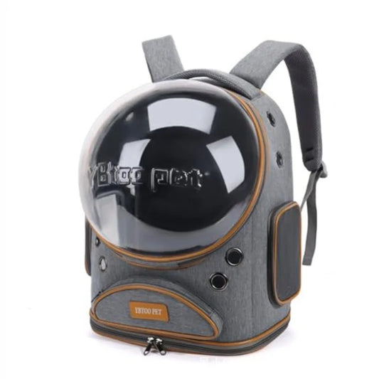 Cat Backpack Carrier Breathable Large Space Transparent Foldable Pet Backpack for Small Dog and Large Cat up to 18lbs Grey