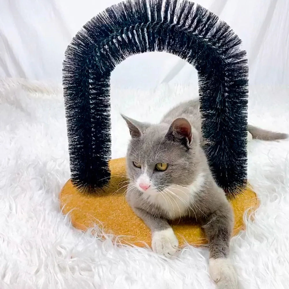 Cat Arch Self Groomer Massager Cat Grooming Brush Interactive Kitten Toys Cat Face Scratcher for Indoor Kitten & Small Dog